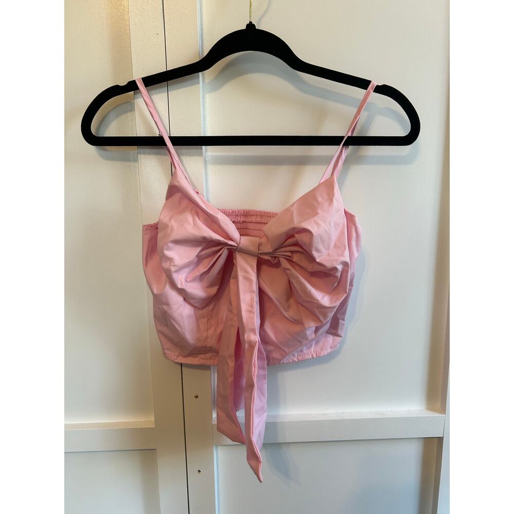 Pink Bow Crop Tank Small